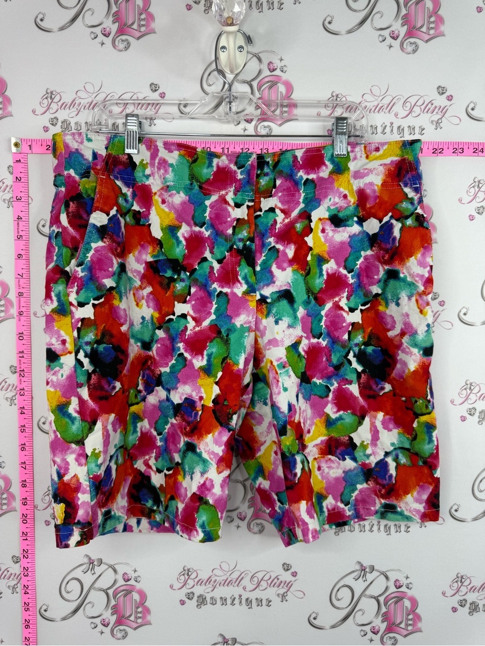 IZOD golf shorts Multicolor Watercolor Print Women's Bermuda Shorts